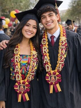 USC Graduation Leis with Mexican Flag Colors Class of 2026 Graduation leis